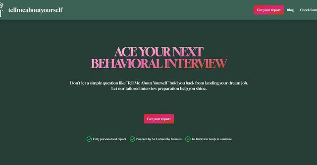 Tellmeaboutyourself - Assisted job seekers aced behavioral interviews.