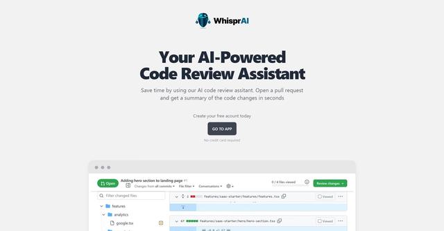 Whisprai - Whispr AI is an AI-powered code review assistant that enhances coding efficiency and saves time.