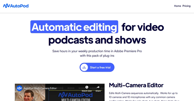 AutoPod - Automatic editing for video podcasts and shows