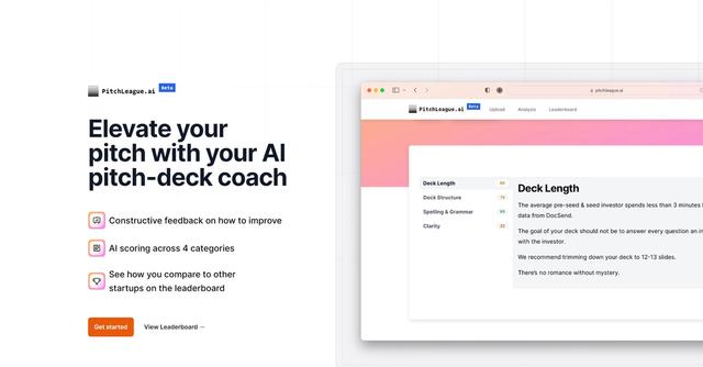 PitchLeague - Score startup pitches with instant feedback.