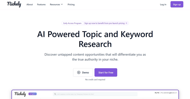 Nichely - AI powered topic and keyword research to boost your topical authority.