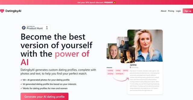 DatingbyAI - AI-powered tool for generating personalized dating profiles.