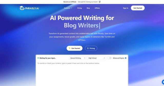 Phrasly - Maintain academic integrity, boost grades, and enhance the quality of AI-generated content.