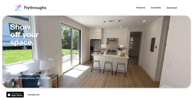 Flythroughs - Utilizes AI technology to create professional-grade Flythroughs using an iPhone