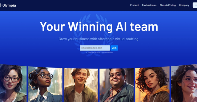 Olympia - AI-powered virtual staffing tool tailored for solopreneurs and bootstrapped startups