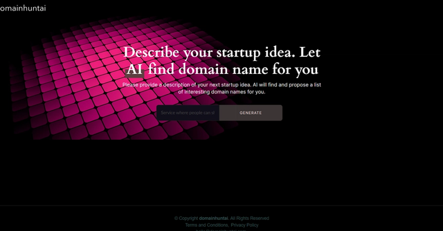 DomainHuntAI - Suggests a range of interesting domain names using artificial intelligence