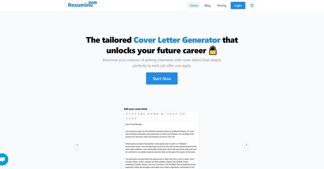 Resumine - Create personalized and impactful cover letters effortlessly with Resumine