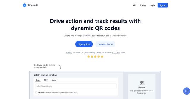 Hovercode - Craft unique QR codes with artistic designs, providing a fun and customized approach to sharing links.