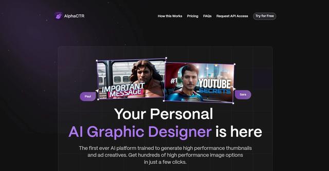 AlphaCTR - Streamline the creation of high-performance thumbnails and ad creatives.