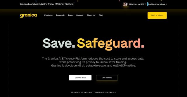 Granica - Significantly reduce data storage and access costs for AI training.