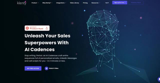 Klenty - Streamlines the process of building sales cadences, call scripts, and LinkedIn follow-up messages, enabling faster engagement with prospects.