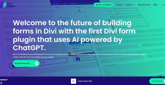 Divi Form Builder - Create visually captivating and intricate forms for their websites without the need for coding skills.