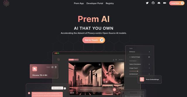 Prem - AI infrastructure tool designed to accelerate the development and adoption of privacy-centric open-source AI models.