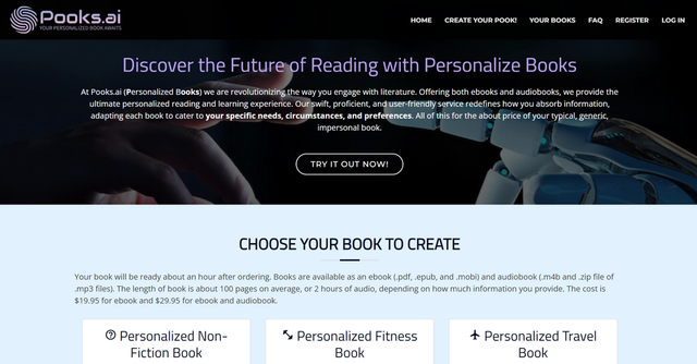 Pooks.ai - Books tailored to cater to your specific needs, preferences, and circumstances, providing a unique and engaging literary journey.