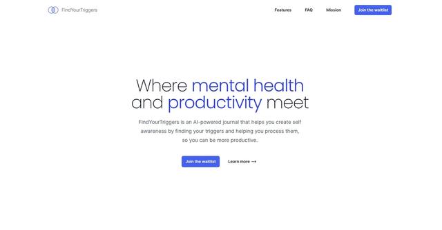 FindYourTriggers - AI-powered journal that enhances self-awareness by helping users identify, process, and overcome triggers, ultimately boosting productivity and personal growth.