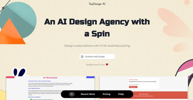 TopDesign AI - Simplify and accelerate the website creation process, making it easier and faster to build visually stunning websites.