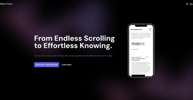 Alpha Feed - Streamlines the process of staying updated on significant AI-related news.