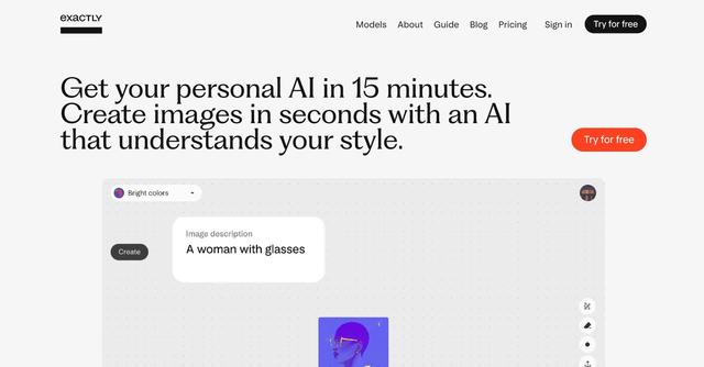 Exactly - Utilizes machine learning to analyze an artist's unique style and generates inspiring images based on their preferences, streamlining the creative process.