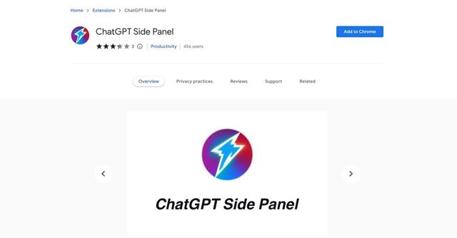 ChatGPT Side Panel - Access ChatGPT conveniently via a side panel while browsing the internet.