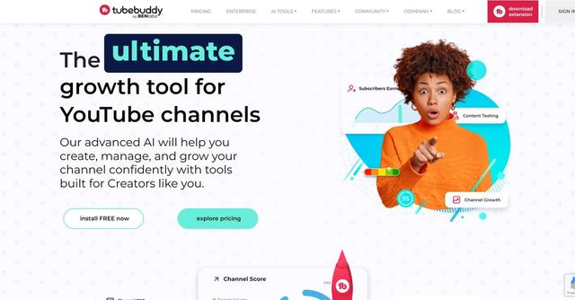 TubeBuddy - Suite of AI features to boost, manage, and grow your YouTube channel.
