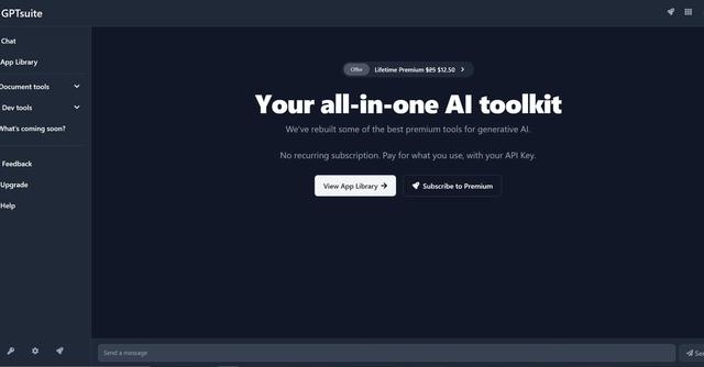 GPTsuite - Users can access these tools on a pay-as-you-go basis, simplifying the process of leveraging generative AI capabilities.