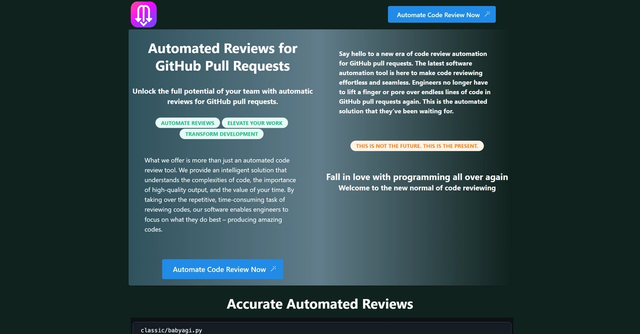 Pull Request Help - Automate code reviews for GitHub pull requests, simplifying the code review process and allowing engineers to focus on coding.