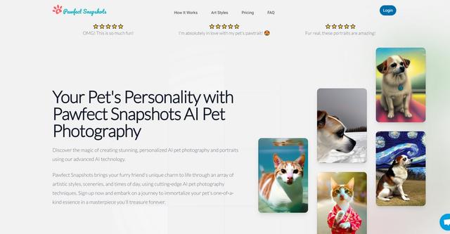 Pawfect Snapshots - Create Unique AI-Generated Pet Portraits