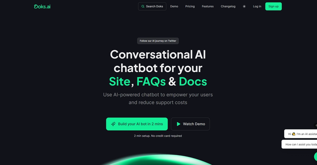 Doks - Chatbot creation tool that empowers businesses to train chatbots using their website and documentation content.