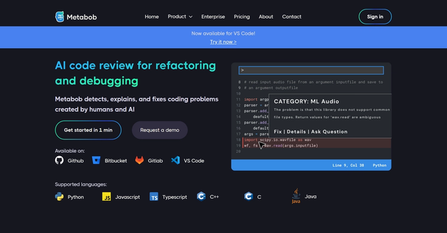 Metabob - Code Review and Software Security Enhancer