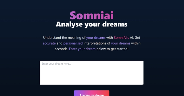 SomniAI - Offers accurate and personalized interpretations of dreams in seconds.
