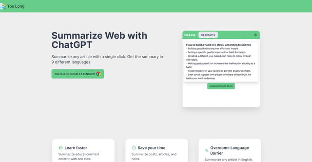Too Long - Your Article Summarization Companion