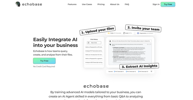 Echobase - Effortless AI Integration for Your Business