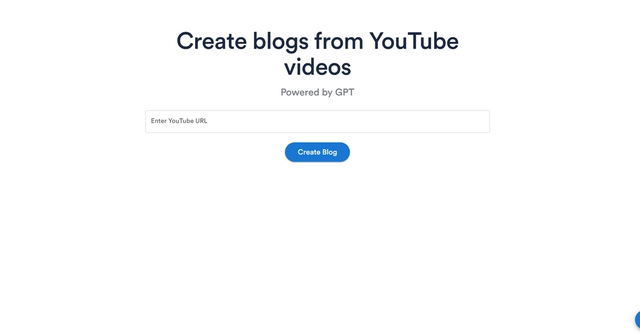 VideoToBlog - Convert YouTube videos to blog content in one click