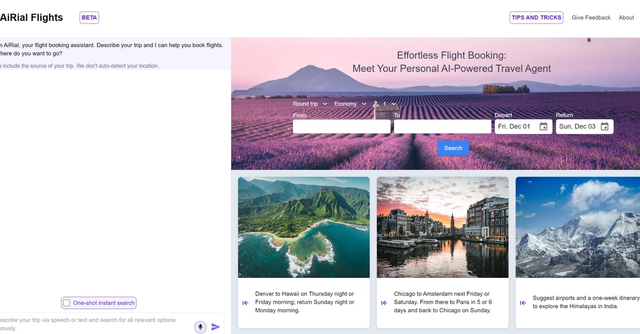 AiRial Flights - Effortless Flight Booking: Meet Your Personal AI-Powered Travel Agent