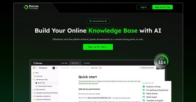Docuo - AI-Powered Knowledge Base Platform for Effortless Documentation