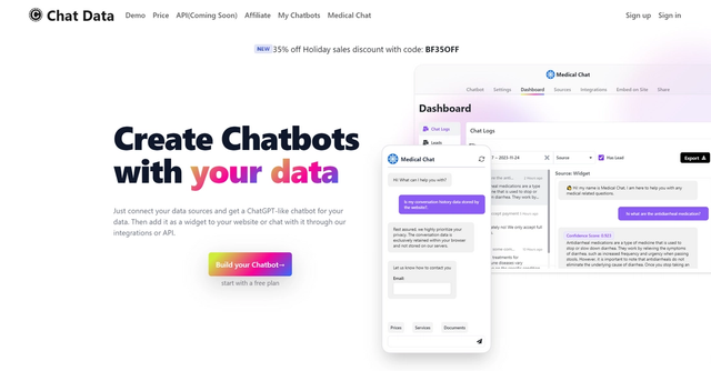 Chat Data - Customized AI Chatbots for Your Website