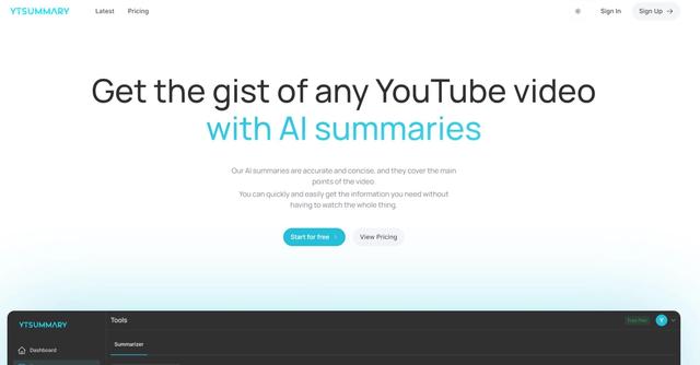 YTSummary - Get the gist of any YouTube video with AI summaries