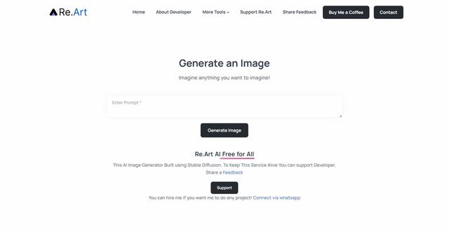 Re.Art - Re.Art is a high-quality AI image generator that utilizes Stable Diffusion technology.