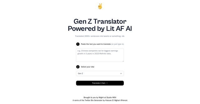 Gen Z Translator - AI project translating text to Gen Z slang, 2000+ sentences converted to tweets.