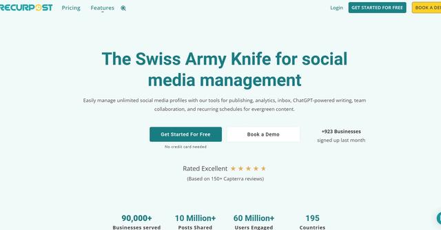 RecurPost - A social media management tool that writes your posts for you using ChatGPT.