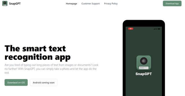 SnapGPT - The smart text recognition app