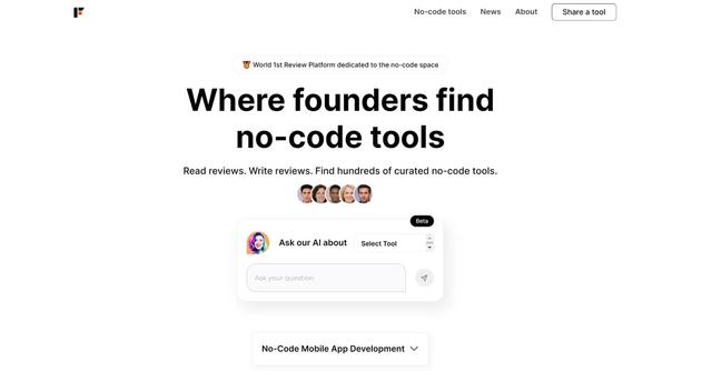 No Code Family - World 1st Review Platform dedicated to the no-code space, powered by AI.