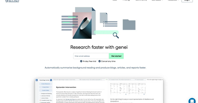 Genei - Automate content creation for faster blogs, articles, and reports.