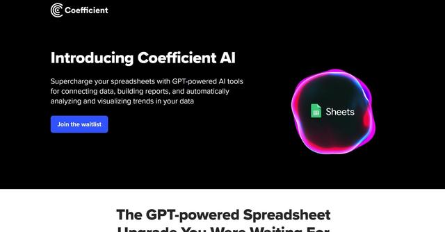 Coefficient - GPT Copilot by Coefficient is a set of AI tools that integrate with Google Sheets to help users connect and analyze their data faster and more efficiently.