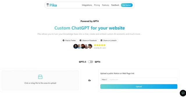 Pika - Create and embed custom AI assistants on your website