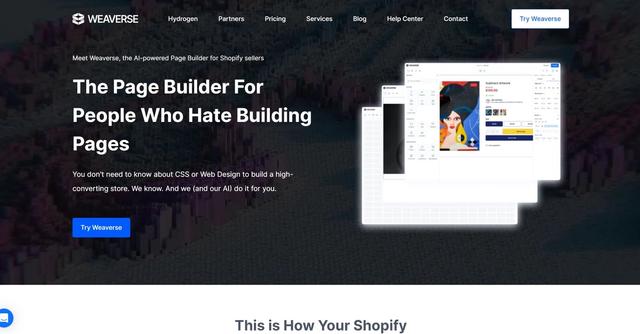 Weaverse - Created eCommerce shops visually with automated pages.
