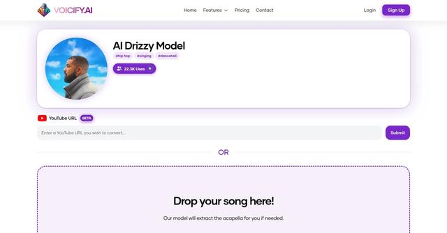 AI Drake - Create AI covers songs as seen on TikTok, YouTube and many other platforms!