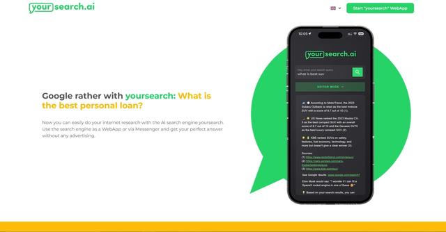 Yoursearch.ai - Personalized search engine for efficient research.