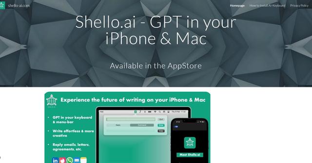 Shello AI - Mobile keyboard for efficient sentence completion.