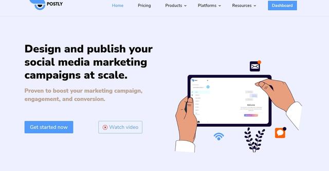 Postly - Design and publish your social media marketing campaigns at scale.
